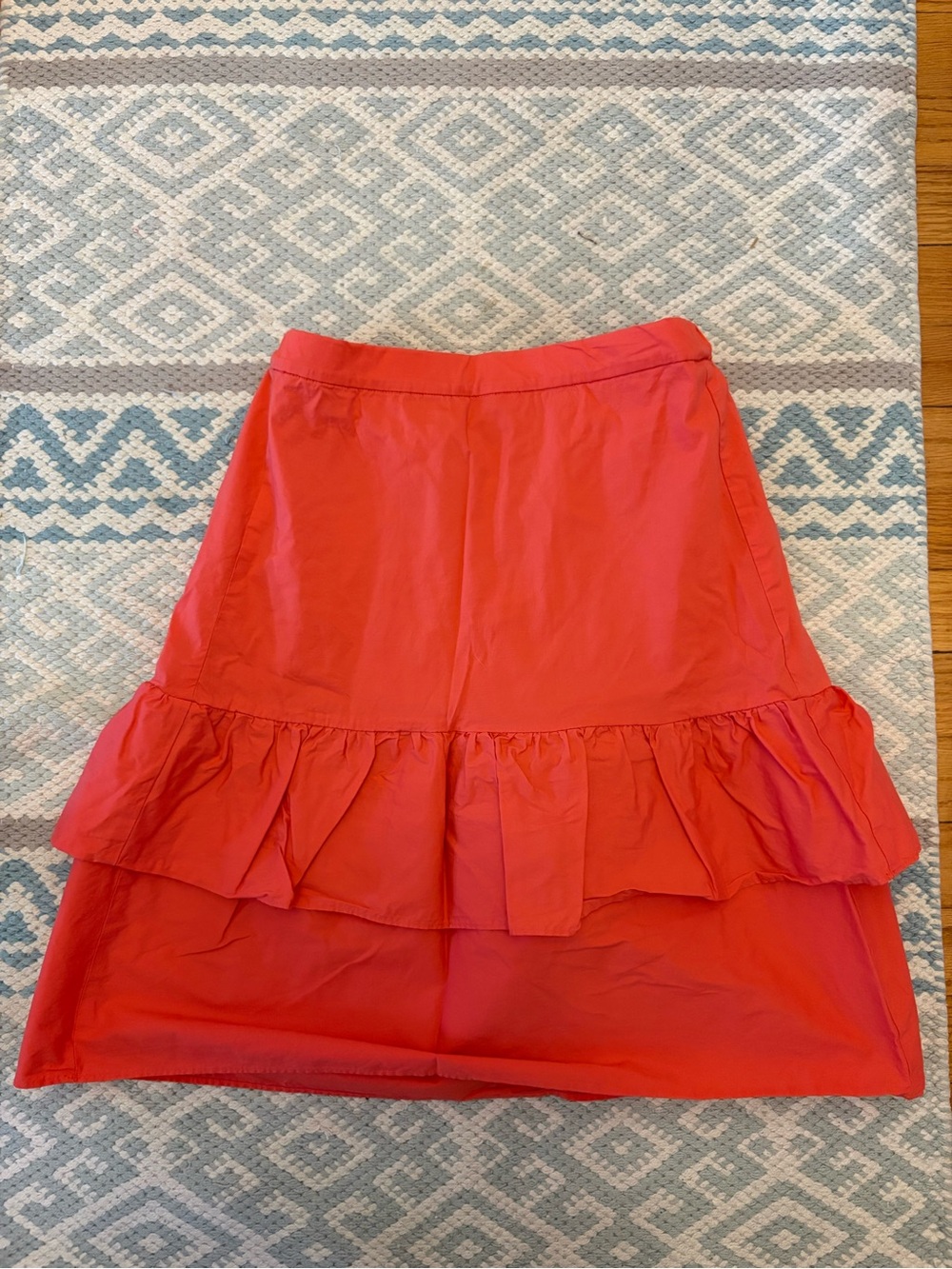J Crew Women’s Coral Ruffle Hem Skirt